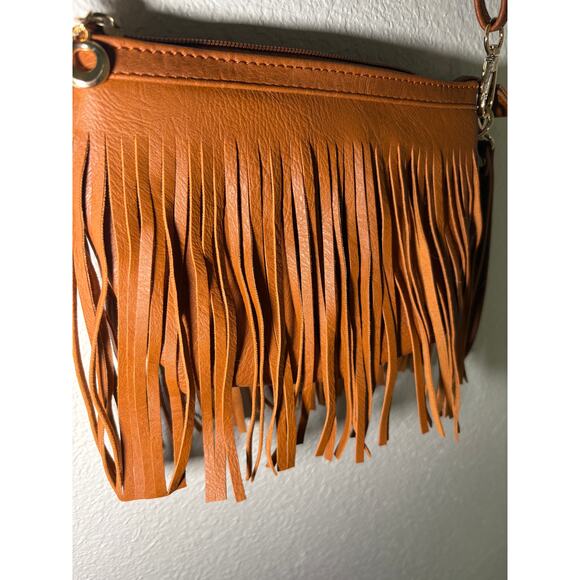 New! Unbranded Brown Fringe Crossbody Bag - Picture 1 of 8